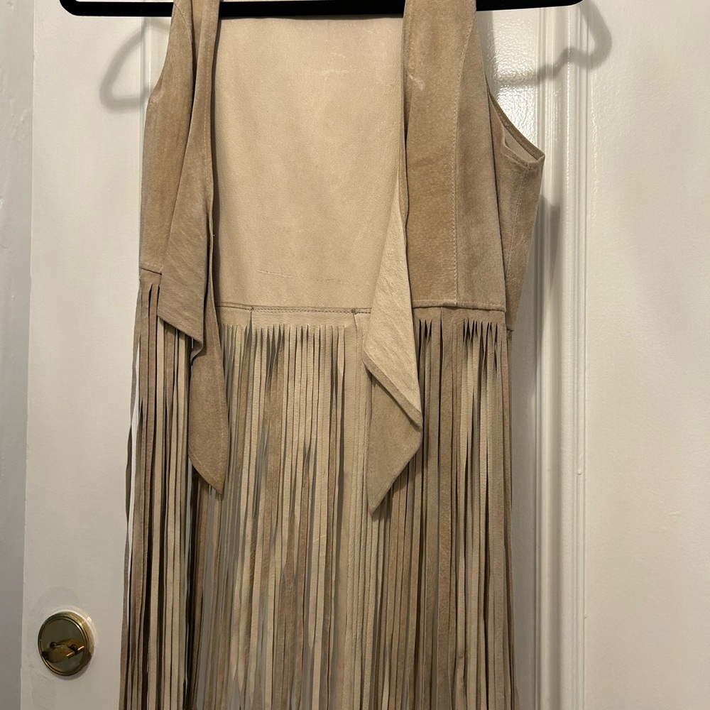 Tan Fringe Vest